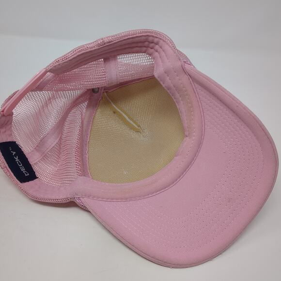 Decky Snapback Rope Trucker Hat Pink One Size Mesh Back Colorblock - Picture 7 of 9
